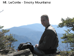 Mike Hays at the top of Mt. LeConte in the Smokey Mountains